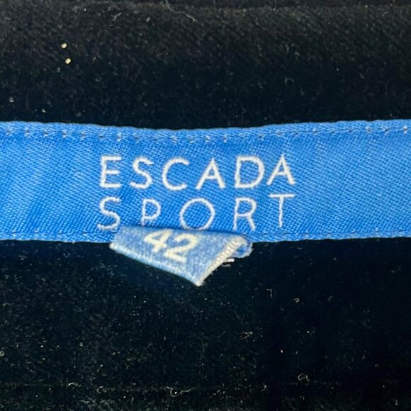 Escada Sport Velvet Straight Leg Pants Women 42 12 Large Black Classic Holiday - Picture 9 of 9